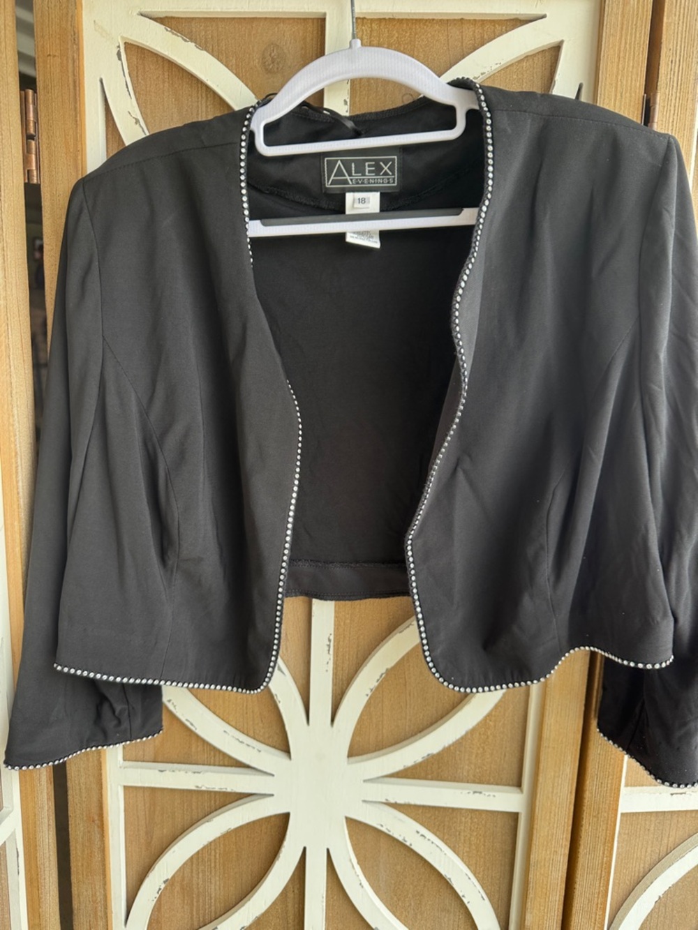 Alex Evenings Black Long Sleeve Evening Dress with Bolero - Picture 3 of 3